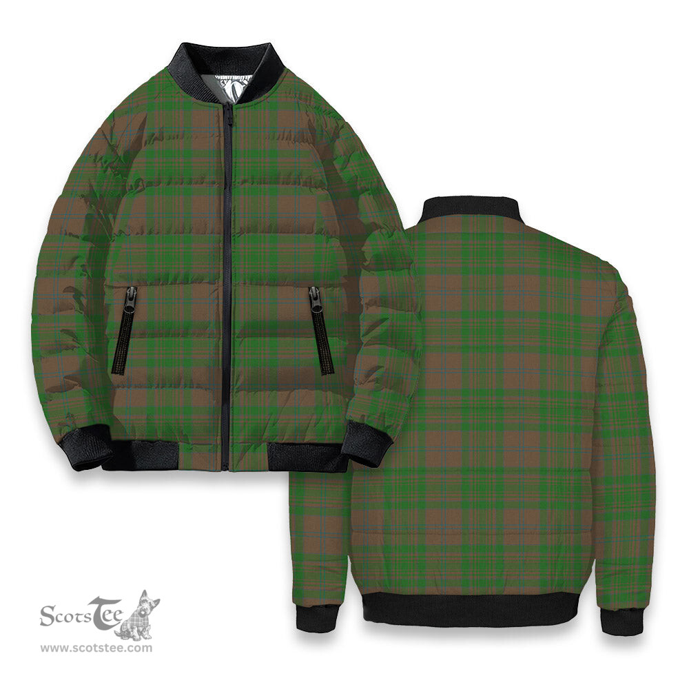 ScotsTee Shop Scottish MacAlister of Glenbarr Hunting Ancient Tartan Bomber Puffer Jacket