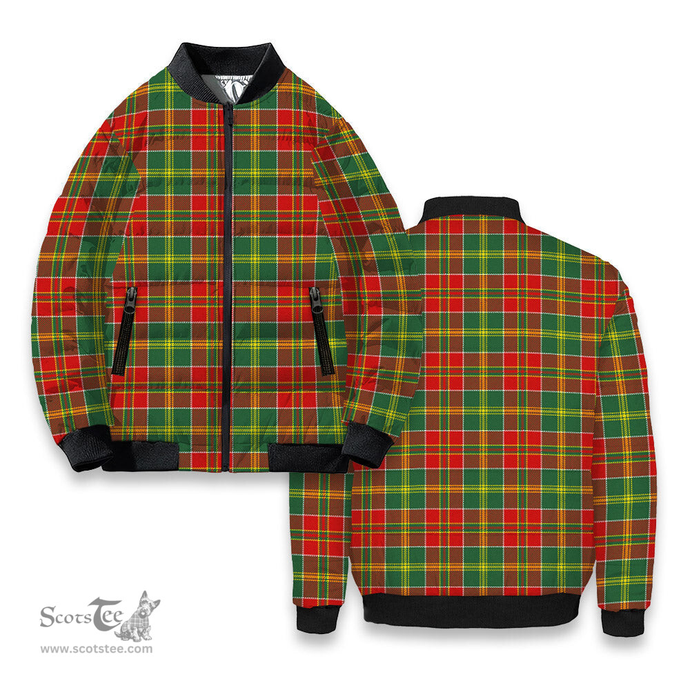 ScotsTee Shop Scottish MacDonald of Kingsburgh Modern Tartan Bomber Puffer Jacket
