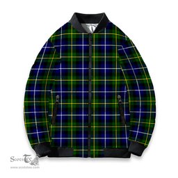 ScotsTee Shop Scottish MacNeill of Barra Modern Tartan Bomber Puffer Jacket