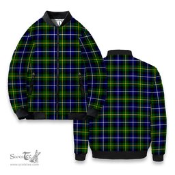 ScotsTee Shop Scottish MacNeill of Barra Modern Tartan Bomber Puffer Jacket