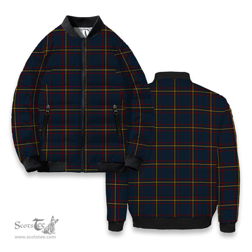 ScotsTee Shop Scottish MacLaine of Lochbuie Hunting Tartan Bomber Puffer Jacket