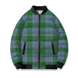 ScotsTee Shop Scottish Irvine of Bonshaw Ancient Tartan Bomber Puffer Jacket