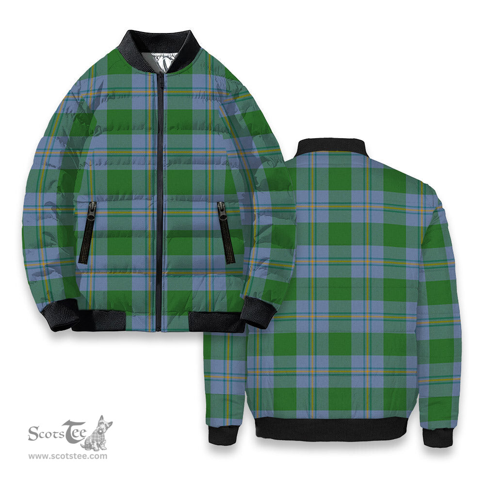 ScotsTee Shop Scottish Irvine of Bonshaw Ancient Tartan Bomber Puffer Jacket