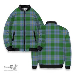 ScotsTee Shop Scottish Irvine of Bonshaw Ancient Tartan Bomber Puffer Jacket