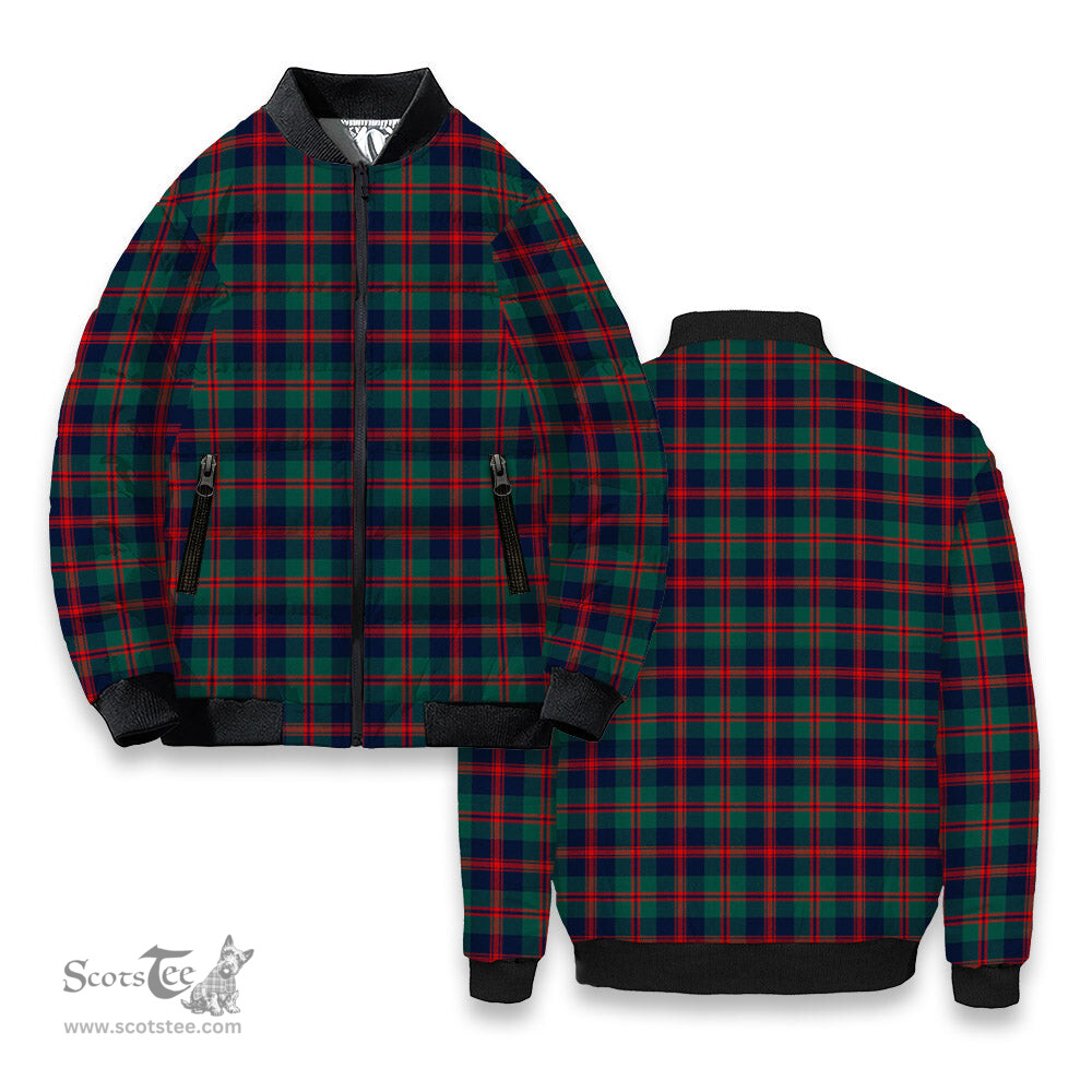 ScotsTee Shop Scottish Robertson of Struan Modern Tartan Bomber Puffer Jacket