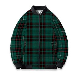 ScotsTee Shop Scottish MacAulay of Lewis Modern Tartan Bomber Puffer Jacket