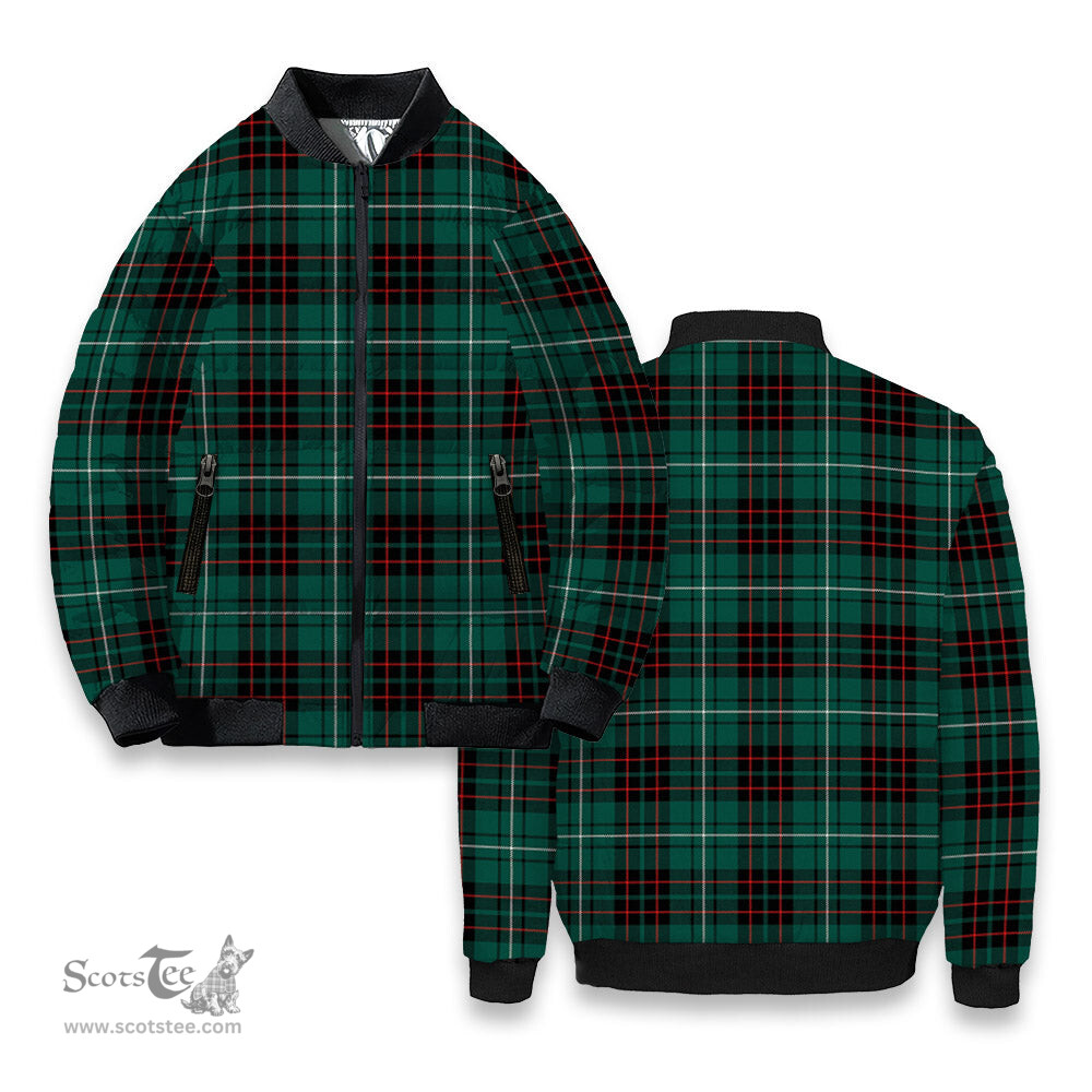ScotsTee Shop Scottish MacAulay of Lewis Modern Tartan Bomber Puffer Jacket