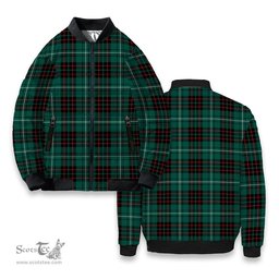 ScotsTee Shop Scottish MacAulay of Lewis Modern Tartan Bomber Puffer Jacket