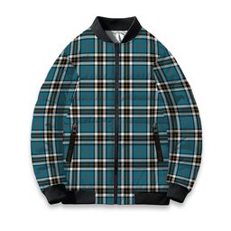 ScotsTee Shop Scottish Thompson Society Dress Blue Ancient Tartan Bomber Puffer Jacket