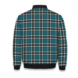 ScotsTee Shop Scottish Thompson Society Dress Blue Ancient Tartan Bomber Puffer Jacket