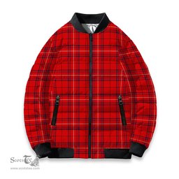 ScotsTee Shop Scottish Rose of Kilravock Modern Tartan Bomber Puffer Jacket