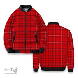 ScotsTee Shop Scottish Rose of Kilravock Modern Tartan Bomber Puffer Jacket