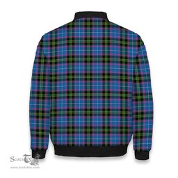 ScotsTee Shop Scottish Lang of Sherbrooke Ancient Clan Tartan Bomber Puffer Jacket