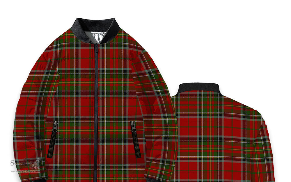 ScotsTee Shop Scottish Stewart of Galloway Tartan Bomber Puffer Jacket