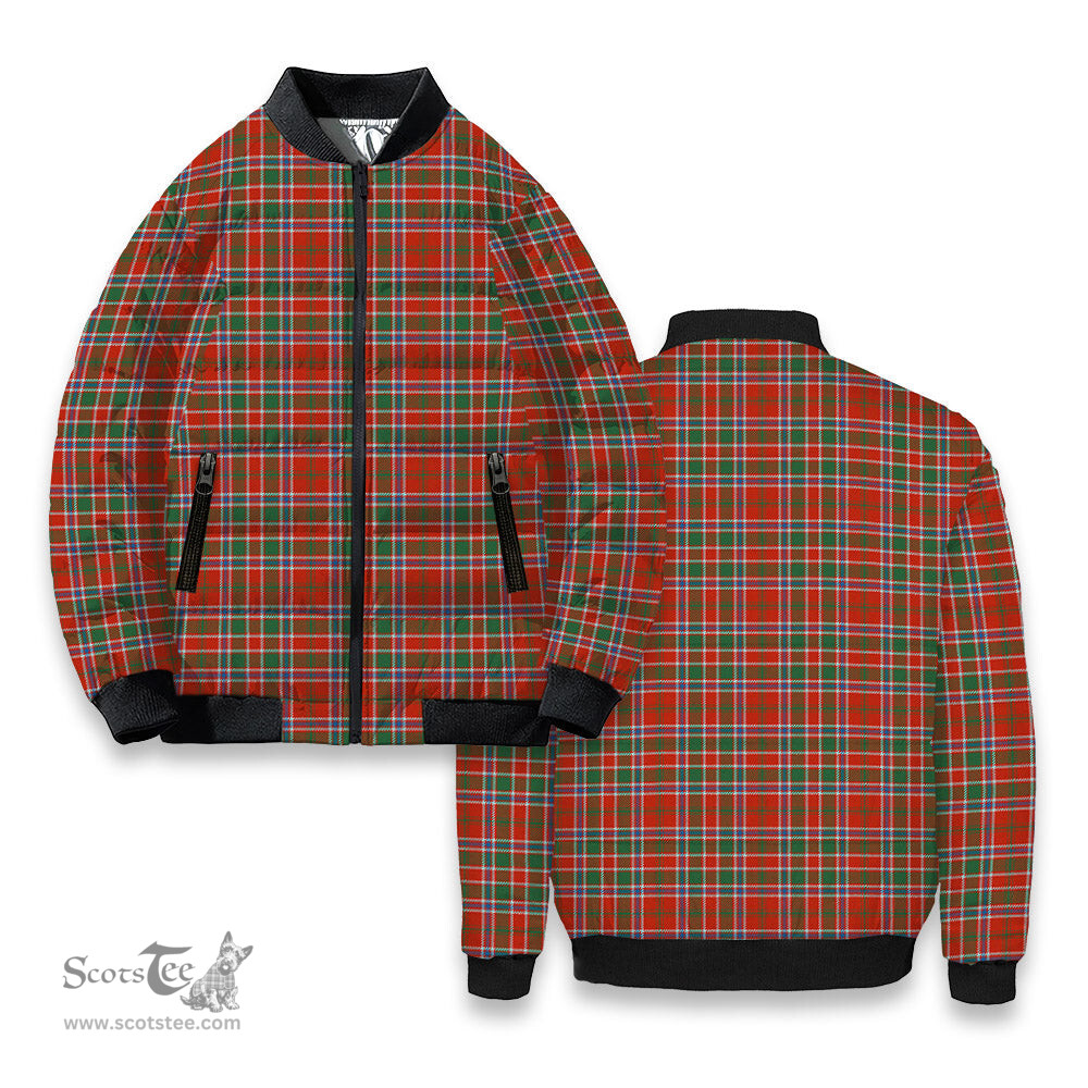 ScotsTee Shop Scottish McDonald of Lochmaddy Ancient Tartan Bomber Puffer Jacket