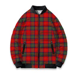 ScotsTee Shop Scottish McPherson of Cluny Modern Tartan Bomber Puffer Jacket
