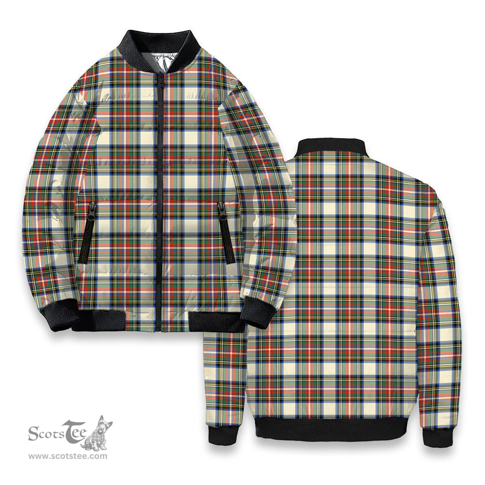 ScotsTee Shop Scottish Stewart Dress Modern SC Tartan Bomber Puffer Jacket