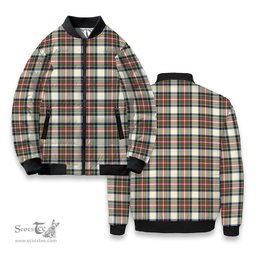 ScotsTee Shop Scottish Stewart Dress Modern SC Tartan Bomber Puffer Jacket