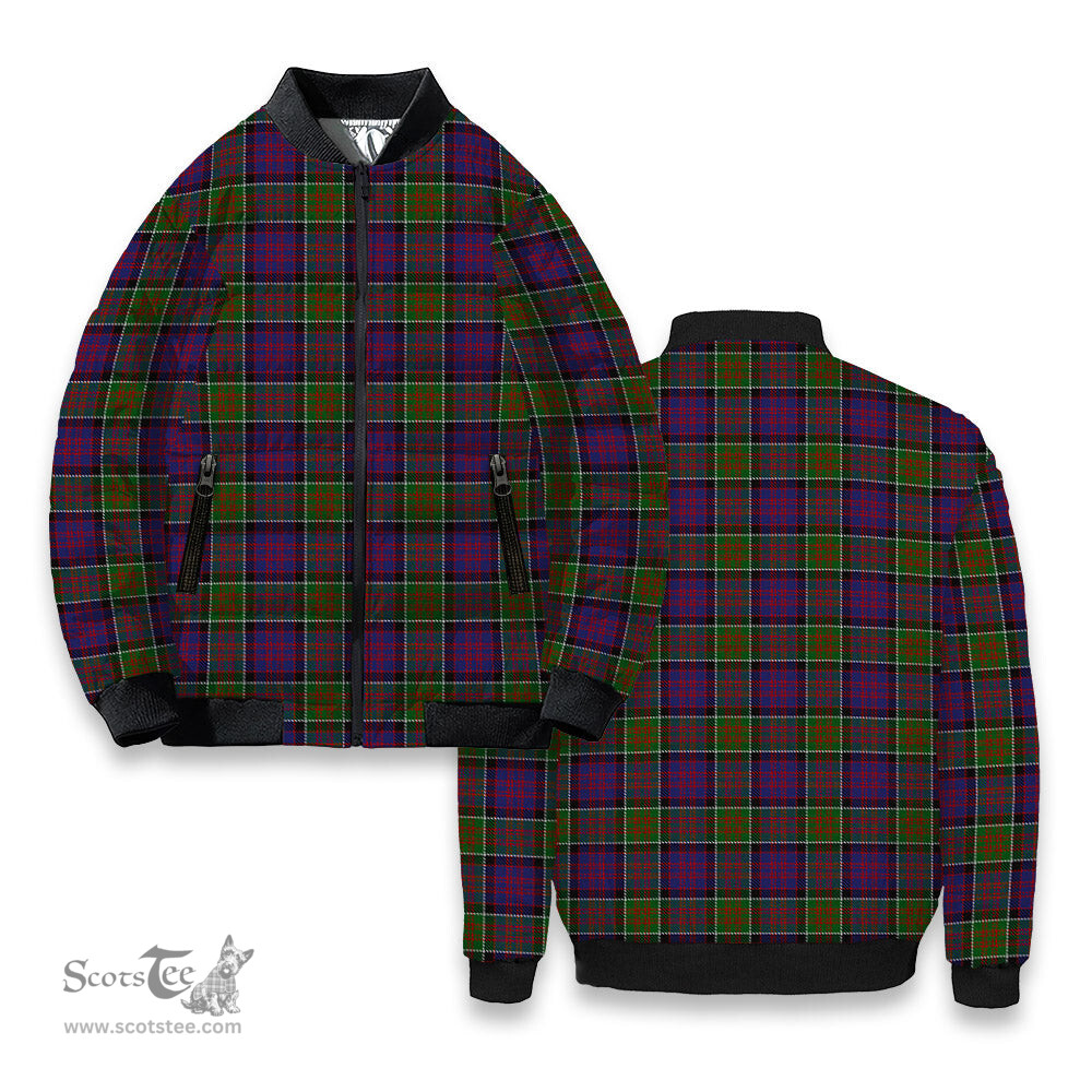 ScotsTee Shop Scottish MacDonald of Clan Ranald Modern Tartan Bomber Puffer Jacket