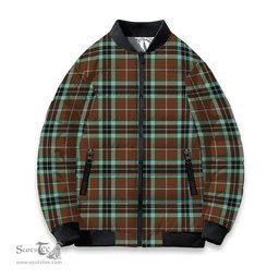 ScotsTee Shop Scottish Thompson Society Hunting Modern Tartan Bomber Puffer Jacket