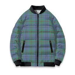ScotsTee Shop Scottish Irvine of Glentulchan Ancient Tartan Bomber Puffer Jacket