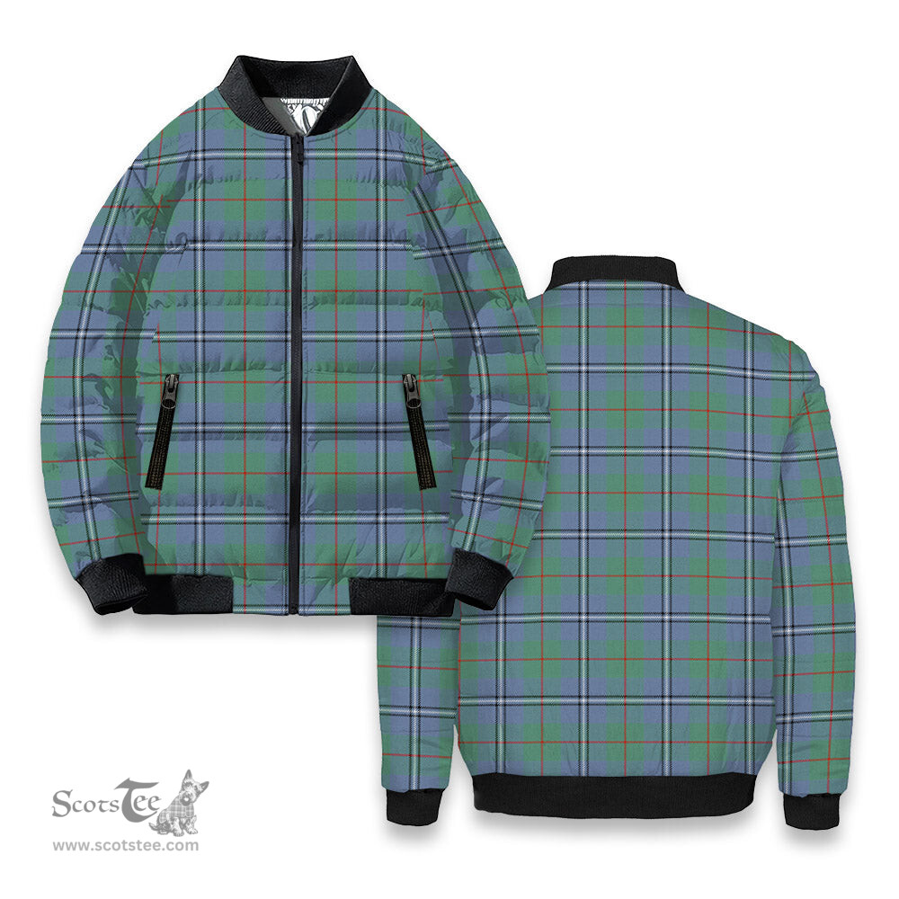 ScotsTee Shop Scottish Irvine of Glentulchan Ancient Tartan Bomber Puffer Jacket