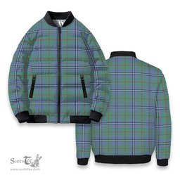 ScotsTee Shop Scottish Irvine of Glentulchan Ancient Tartan Bomber Puffer Jacket