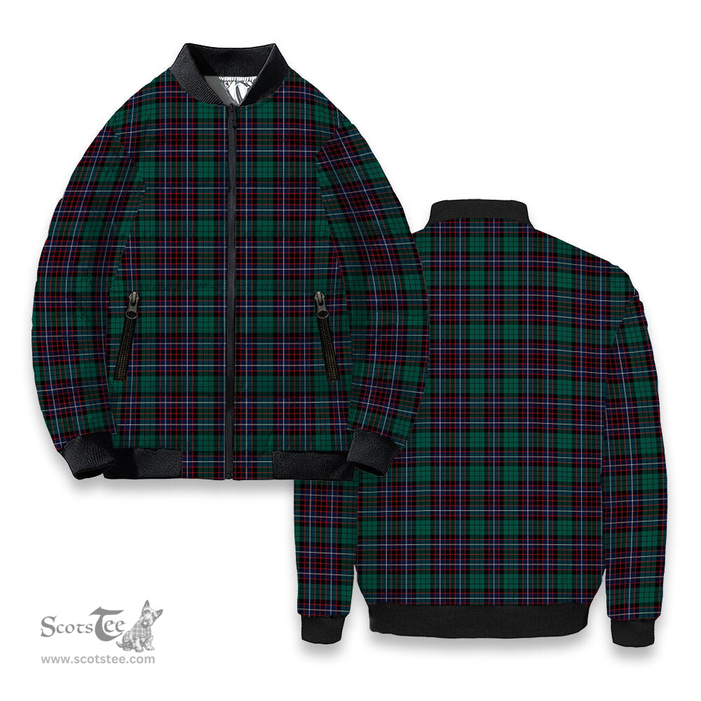 ScotsTee Shop Scottish Hunter of Peebleshire Modern Tartan Bomber Puffer Jacket