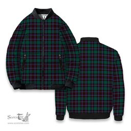 ScotsTee Shop Scottish Hunter of Peebleshire Modern Tartan Bomber Puffer Jacket