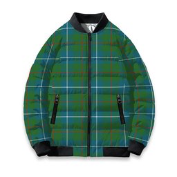 ScotsTee Shop Scottish Irvine of Bonshaw Tower Ancient Tartan Bomber Puffer Jacket