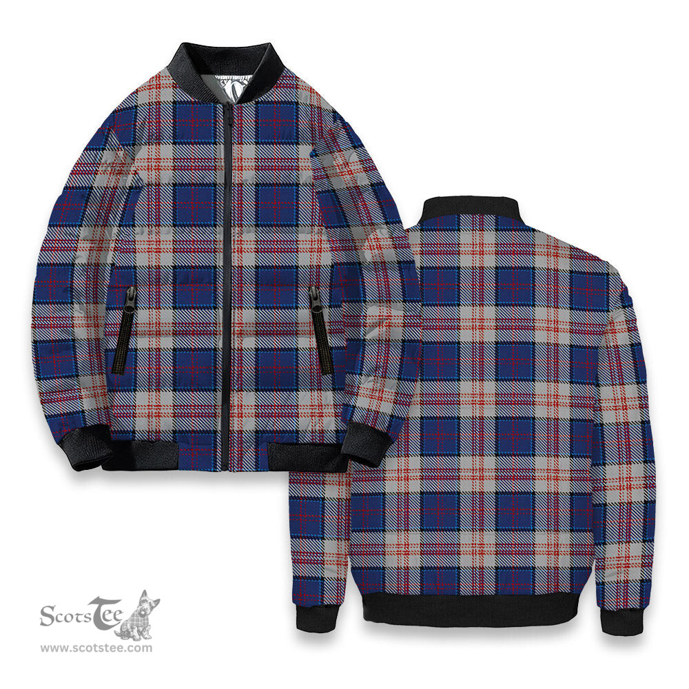 ScotsTee Shop Scottish Stewart of Appin Hunting Dress Tartan Bomber Puffer Jacket
