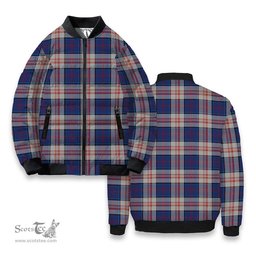 ScotsTee Shop Scottish Stewart of Appin Hunting Dress Tartan Bomber Puffer Jacket