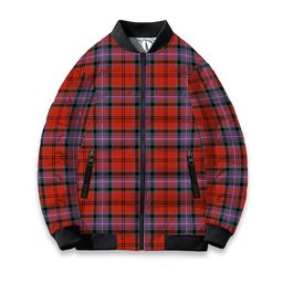 ScotsTee Shop Scottish Kelly of Sleat Red Ancient Tartan Bomber Puffer Jacket