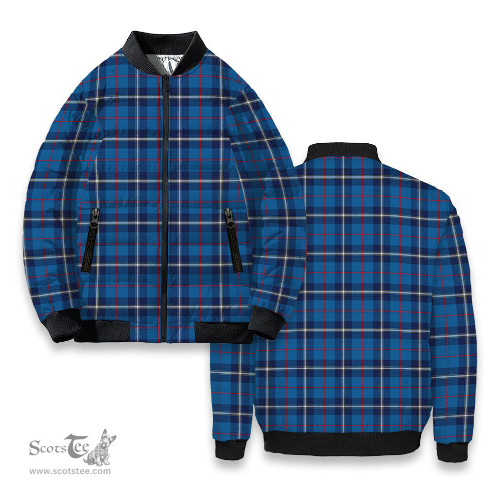 ScotsTee Shop Scottish McRae of America Modern Tartan Bomber Puffer Jacket