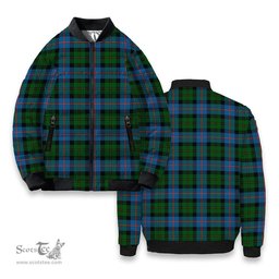 ScotsTee Shop Scottish MacNeil of Barra Chief Tartan Bomber Puffer Jacket