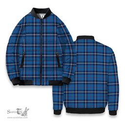 ScotsTee Shop Scottish MacRae of America Modern Tartan Bomber Puffer Jacket
