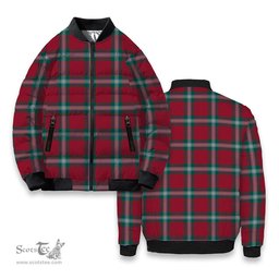 ScotsTee Shop Scottish MacLaine of Loch Buie Modern Tartan Bomber Puffer Jacket