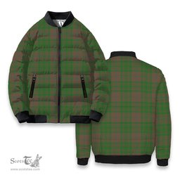ScotsTee Shop Scottish McAlister of Glenbarr Hunting Ancient Tartan Bomber Puffer Jacket