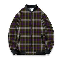 ScotsTee Shop Scottish MacDonell of Glengarry Dress Tartan Bomber Puffer Jacket
