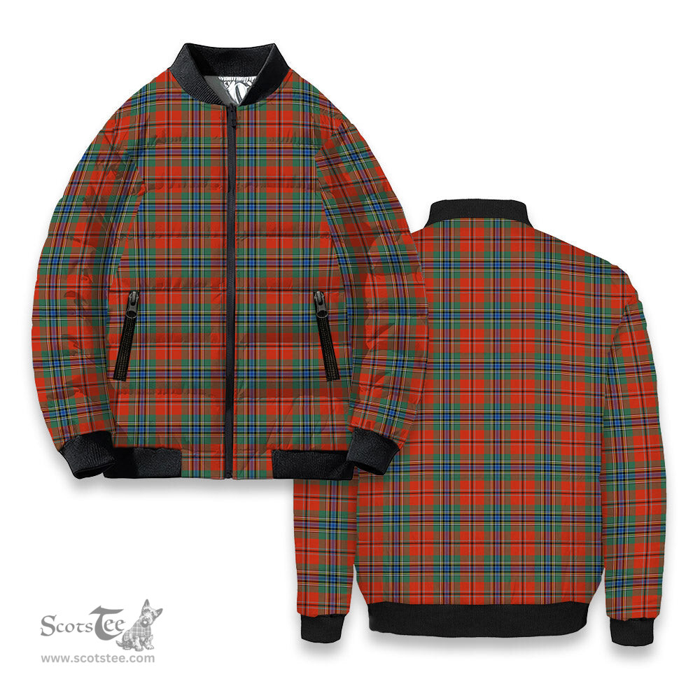 ScotsTee Shop Scottish MacLean of Duart Ancient Tartan Bomber Puffer Jacket