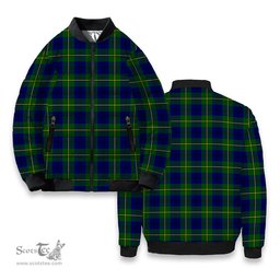 ScotsTee Shop Scottish Johnston of Caskieben Modern Tartan Bomber Puffer Jacket