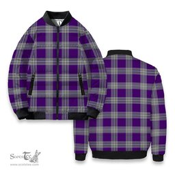 ScotsTee Shop Scottish Menzies Mauve and White Tartan Bomber Puffer Jacket