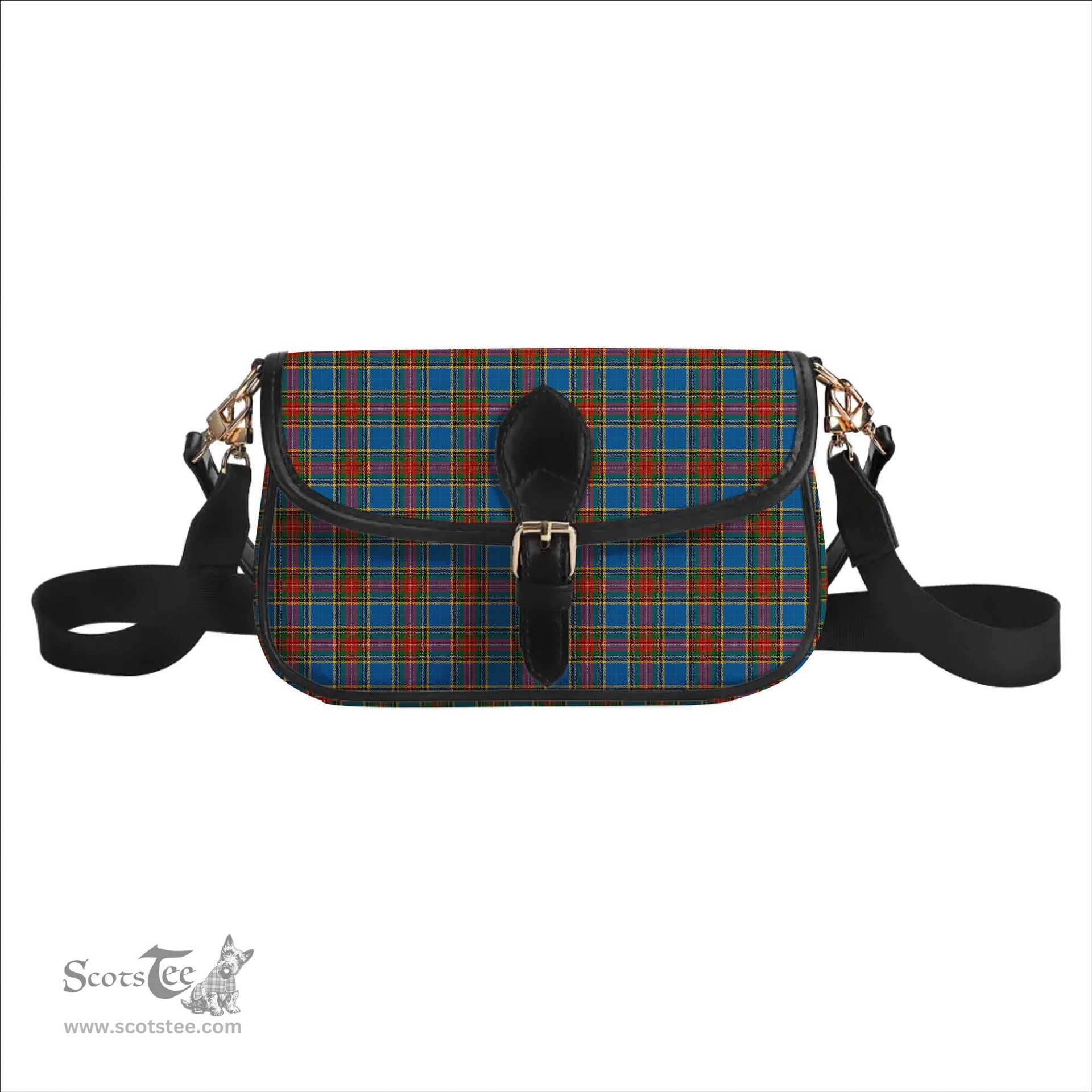 ScotsTee Shop Scottish Bethune Ancient Tartan Women's Chain Crossbody Bag Square Bag