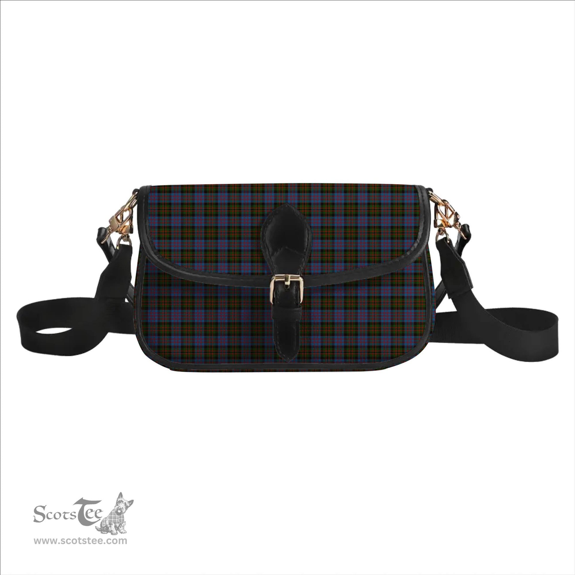 ScotsTee Shop Scottish Bowie Tartan Women's Chain Crossbody Bag Square Bag