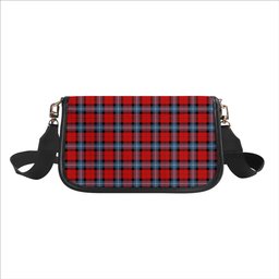 ScotsTee Shop Scottish Baillie of Polkemmet Red Modern Tartan Women's Chain Crossbody Bag Square Bag