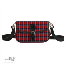 ScotsTee Shop Scottish Baillie of Polkemmet Red Modern Tartan Women's Chain Crossbody Bag Square Bag