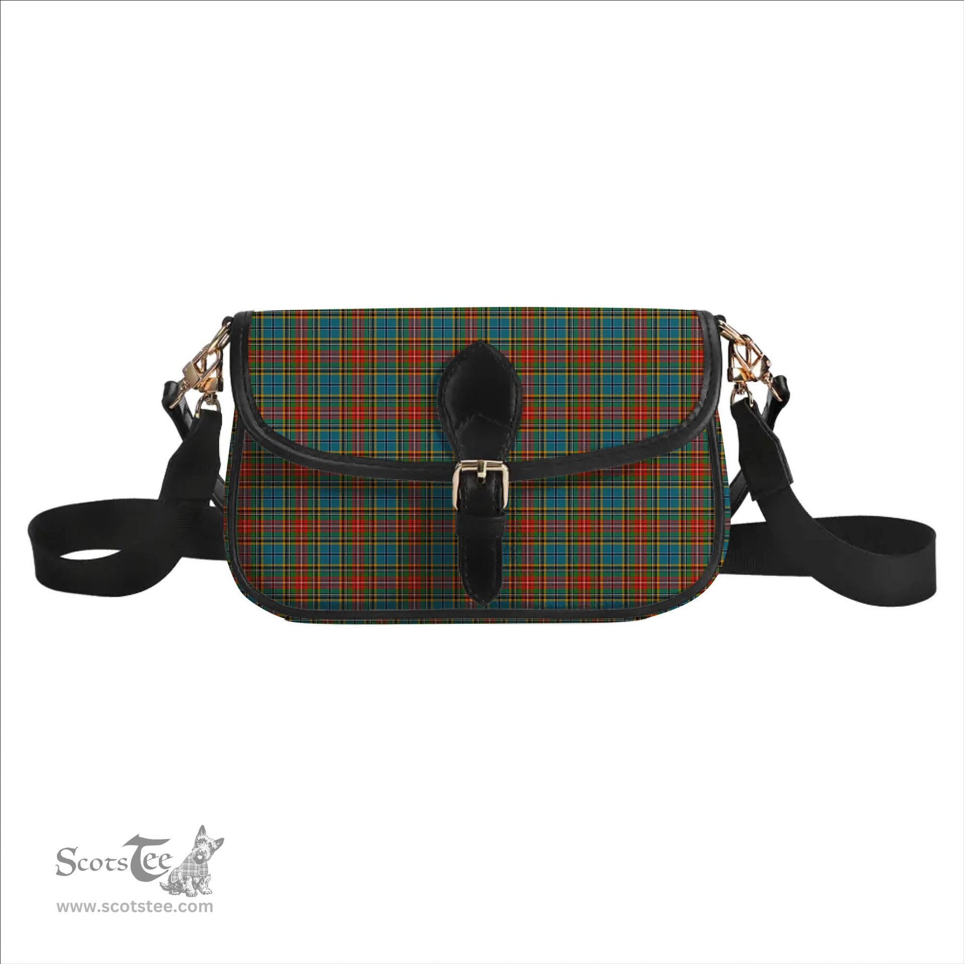 ScotsTee Shop Scottish Beattie (Beatty) Ancient Tartan Women's Chain Crossbody Bag Square Bag