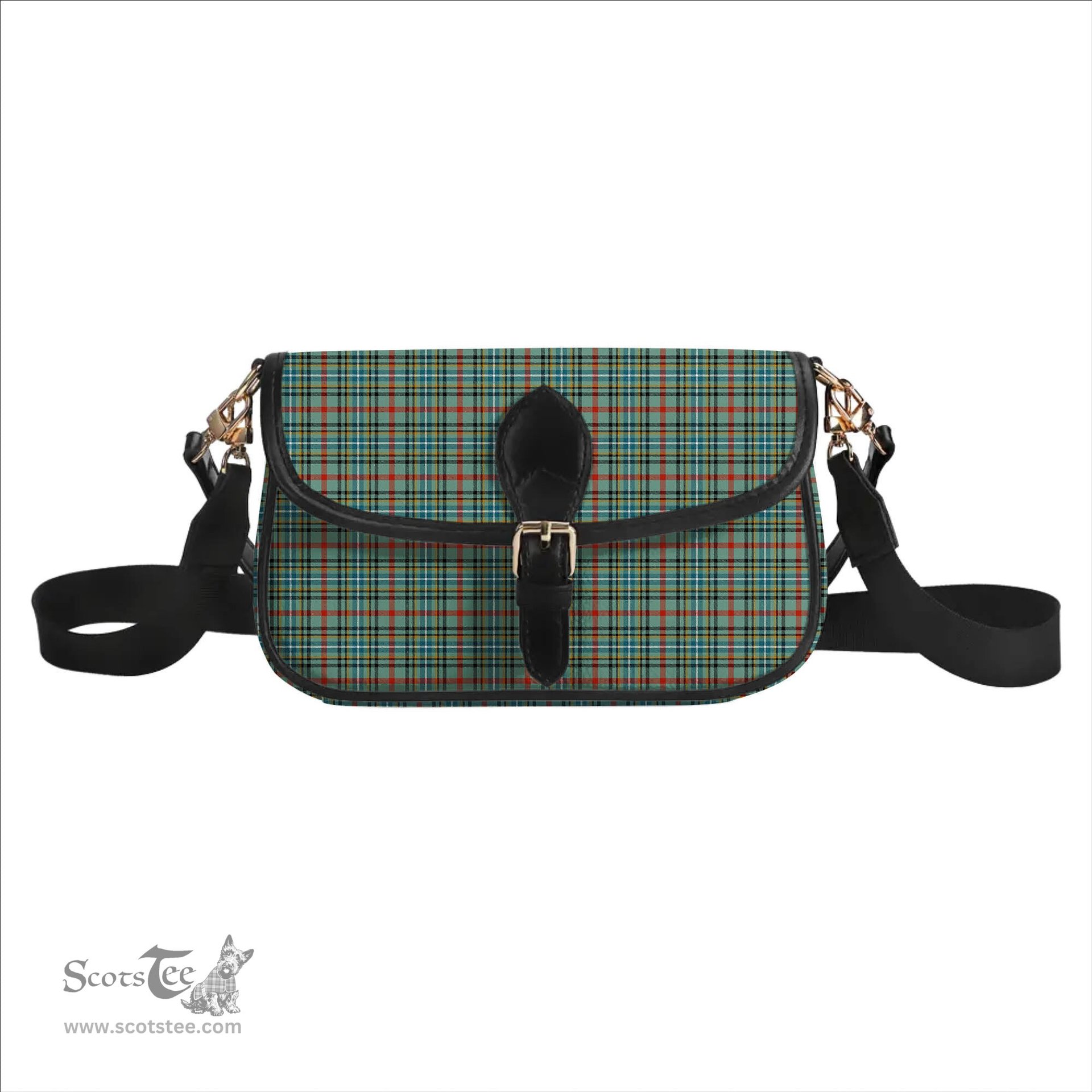 ScotsTee Shop Scottish Bisset Ancient Tartan Women's Chain Crossbody Bag Square Bag