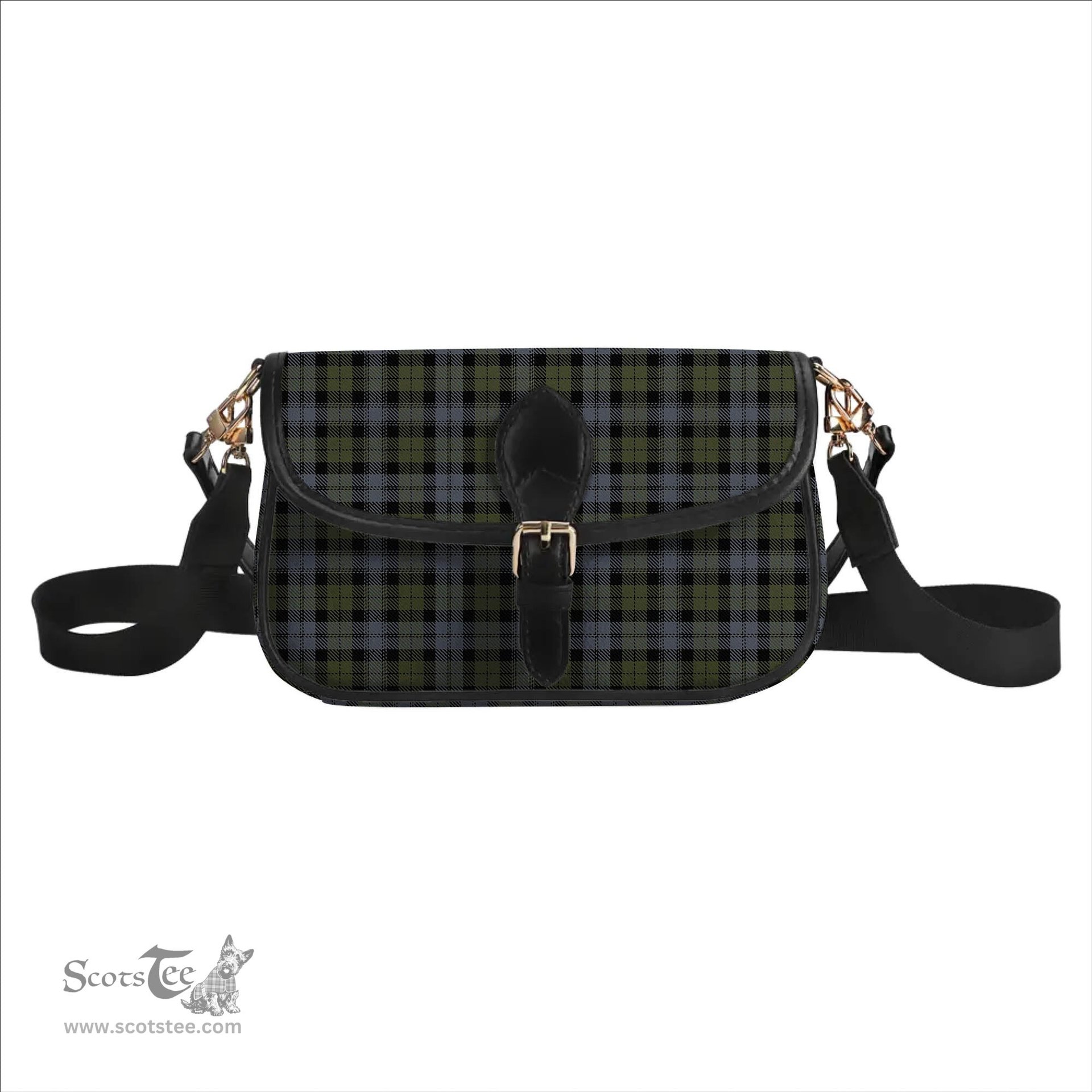 ScotsTee Shop Scottish Black Watch Large Sett Ancient Tartan Women's Chain Crossbody Bag Square Bag