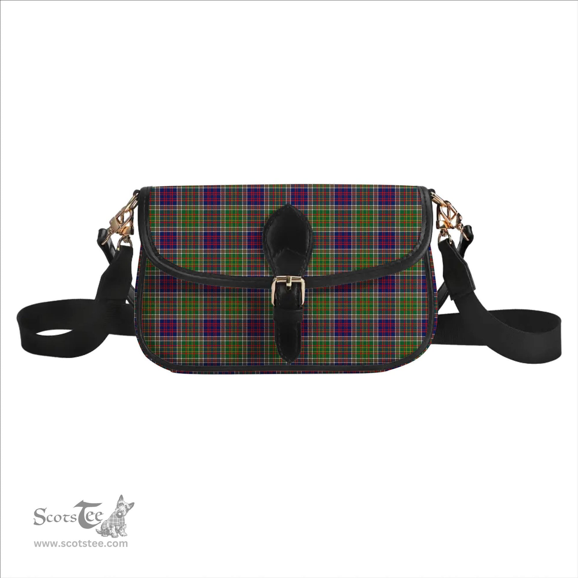 ScotsTee Shop Scottish Bowie Modern Tartan Women's Chain Crossbody Bag Square Bag